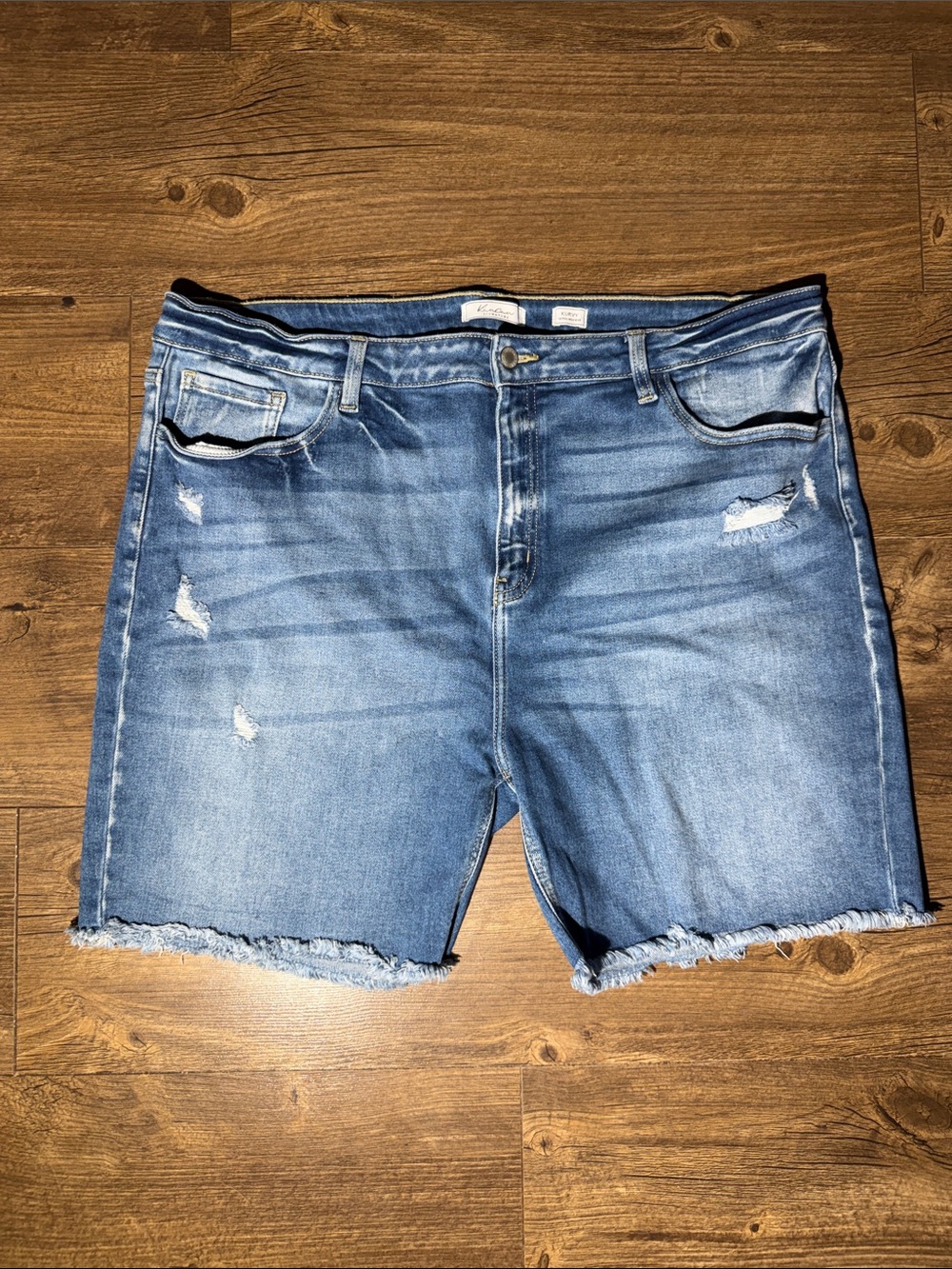 KanCan Light Blue Distressed Denim Shorts